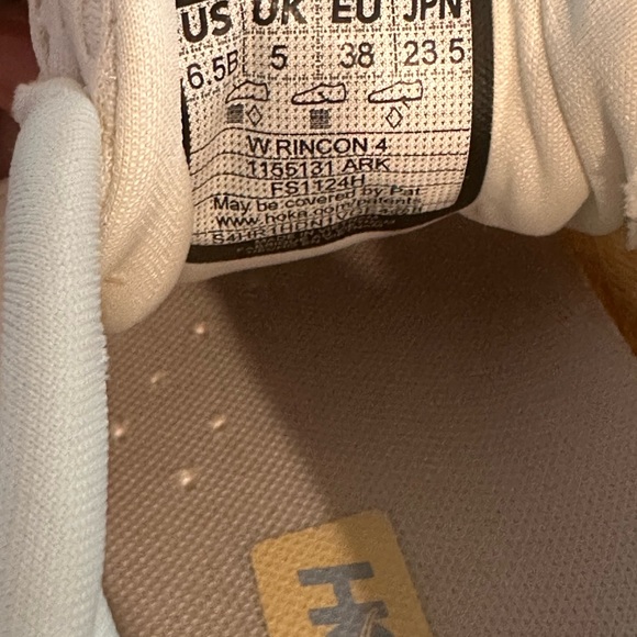 Hoka One One Rincon 4 Women’s Alabaster Oak Light Running Sneakers - Size 6.5B - Picture 8 of 8